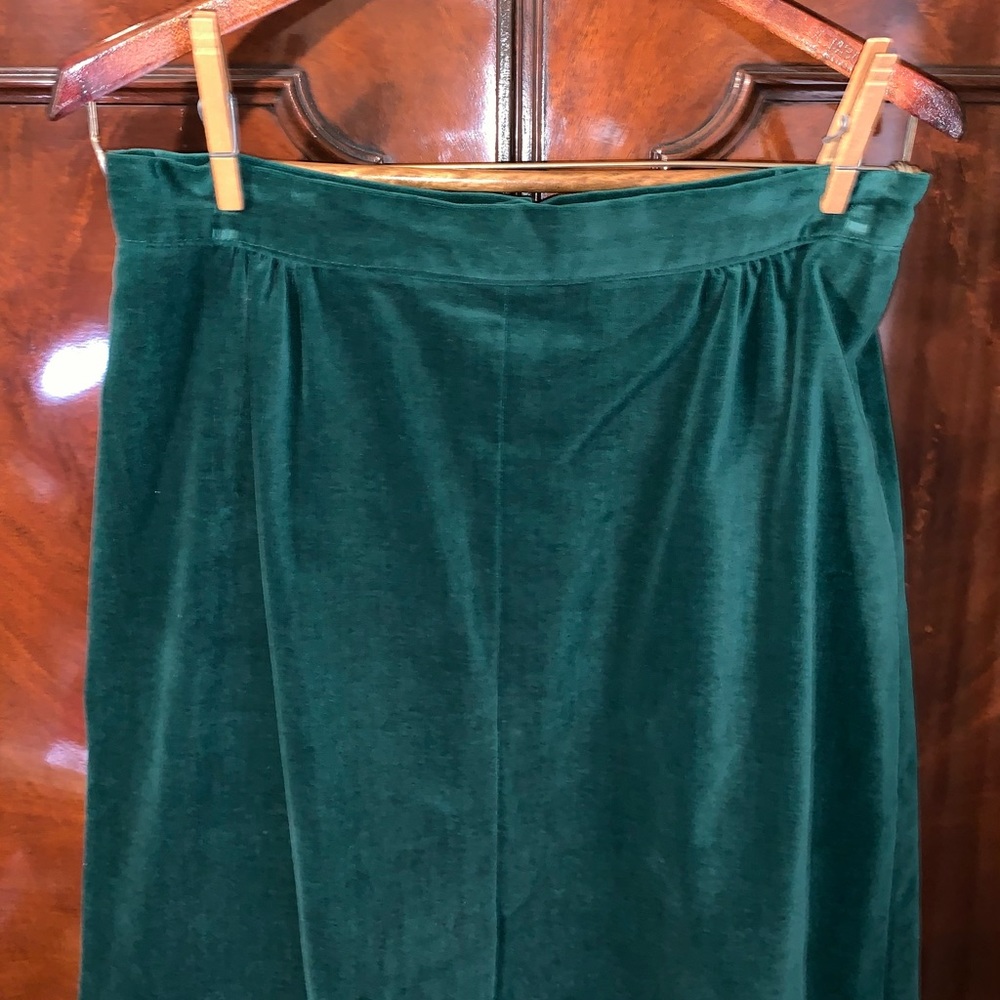 Tailored Skirt, Green Velveteen (w/Blazer)